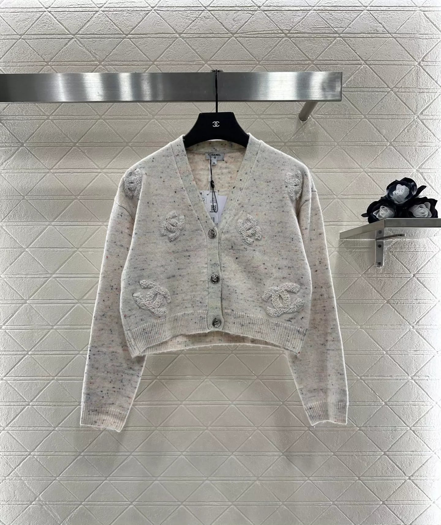 25fw Letter knitted cardigan