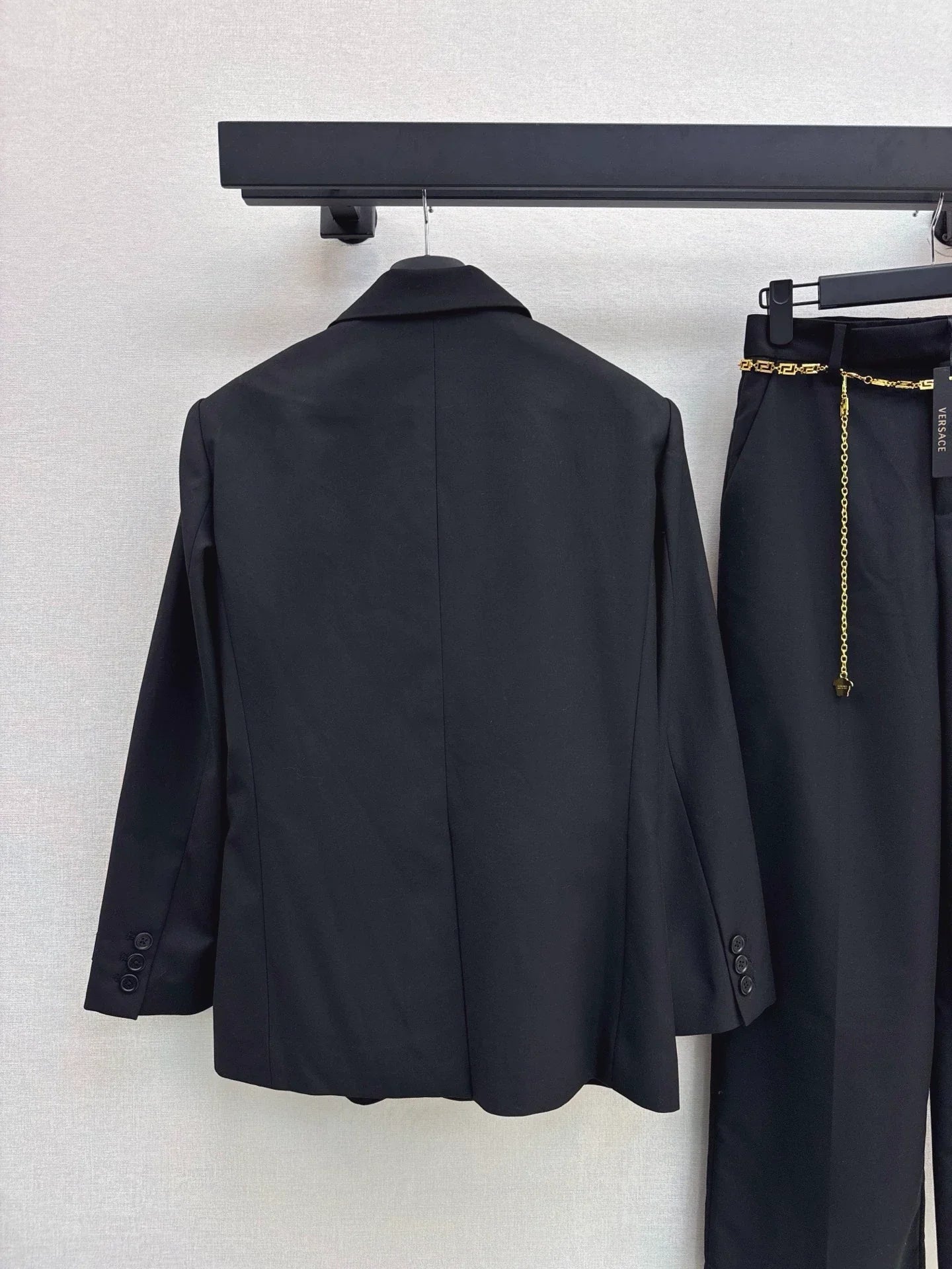 25fw Silhouette suit jacket+waist chain trousers