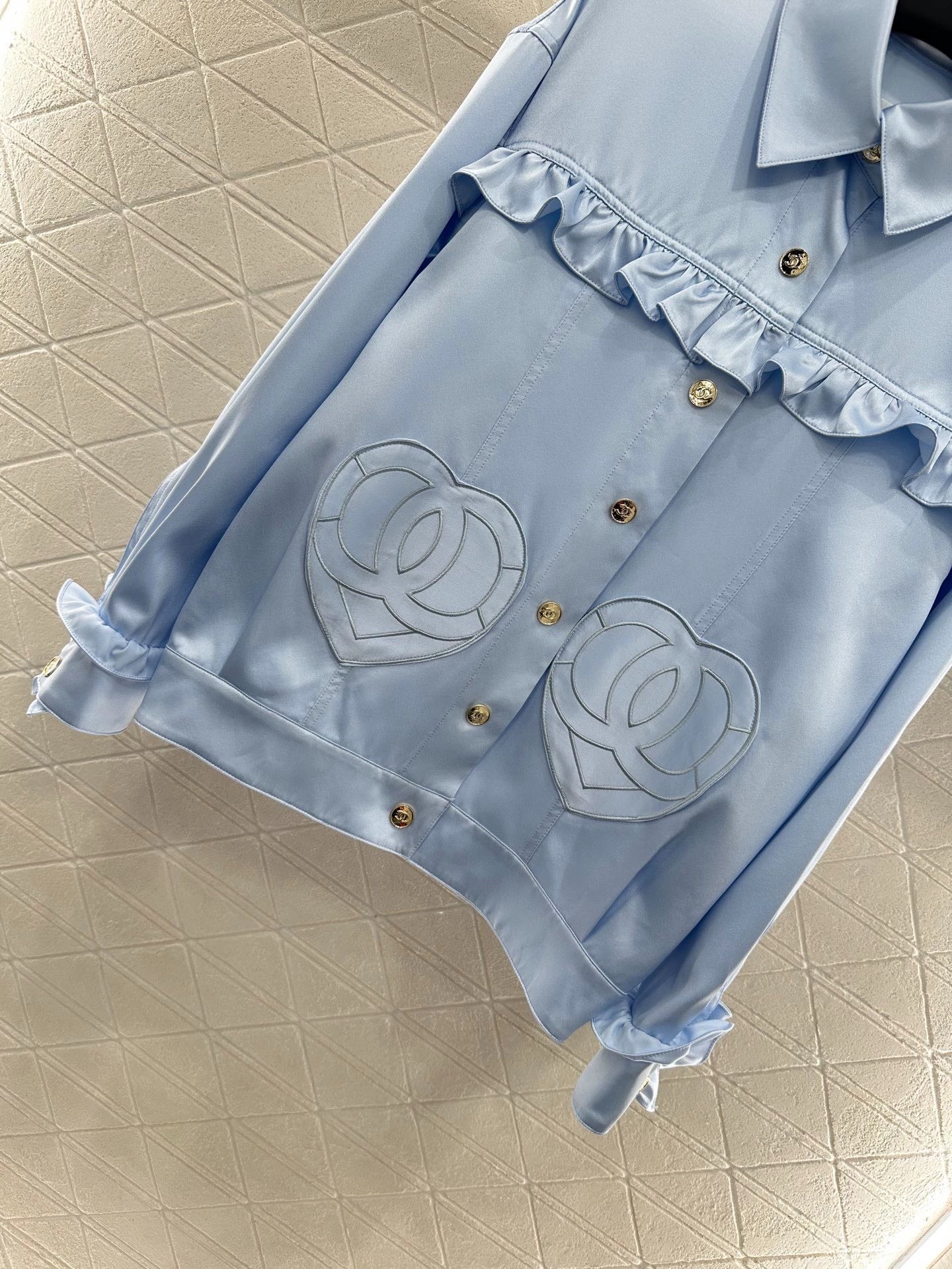 25 Love Double C Lace Silk Shirt
