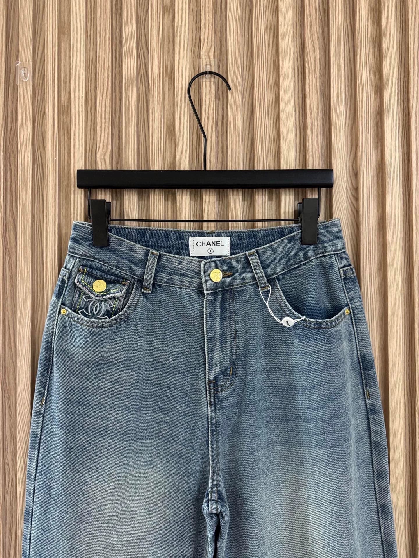 25fw Printed high waisted jeans