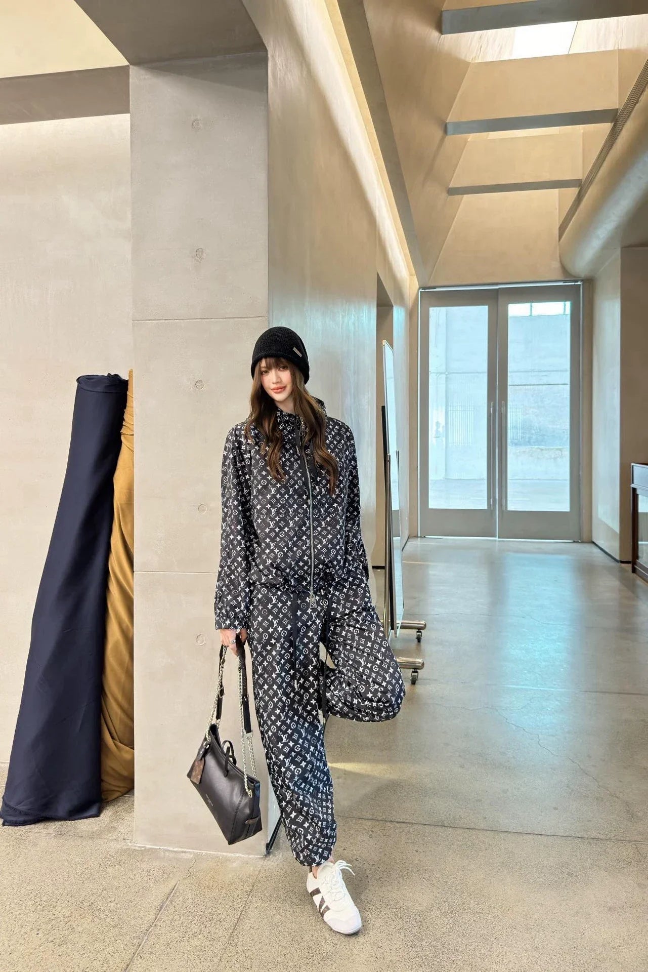 2025 Hooded printed jacket and pants set