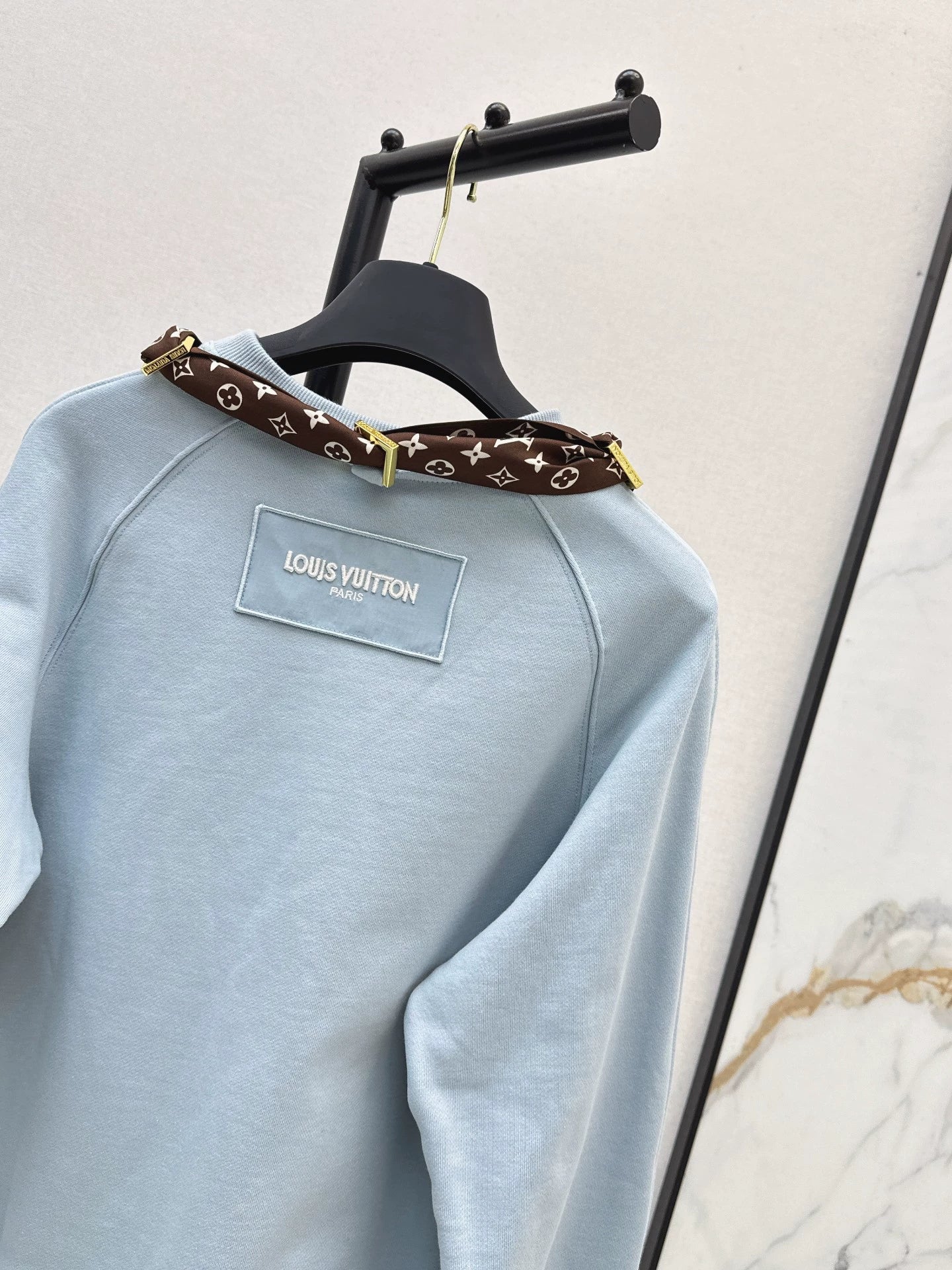 25fw Silk scarf pullover hoodie