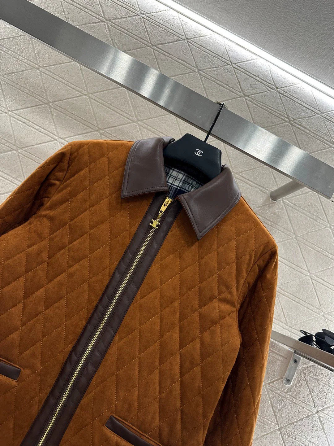 25fw Color blocking cotton coat and suede jacket