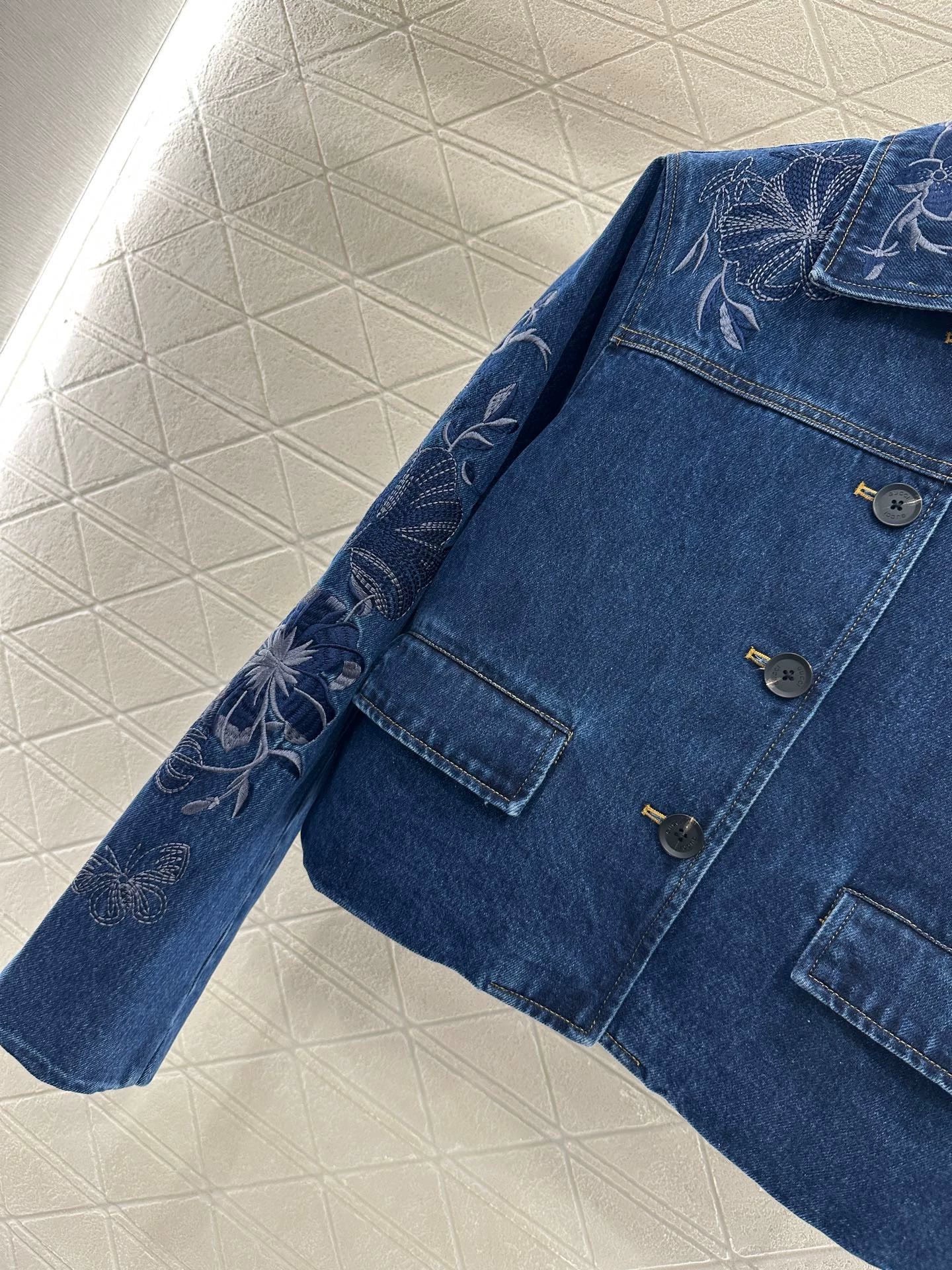 2025 Heavy industry embroidered denim jacket