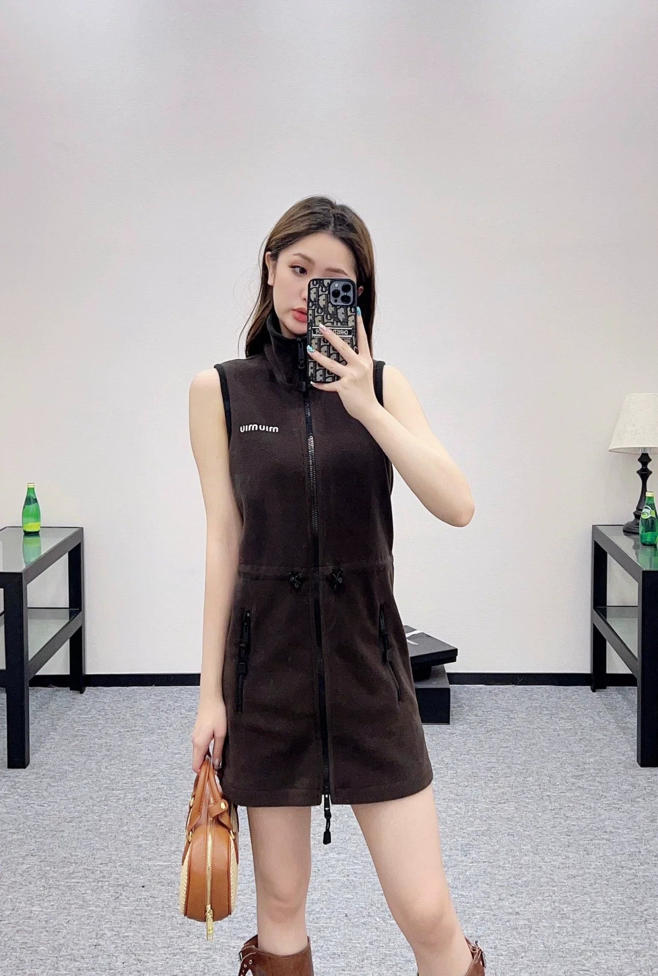 Mi 25 Zippered workwear polar fleece vest dress