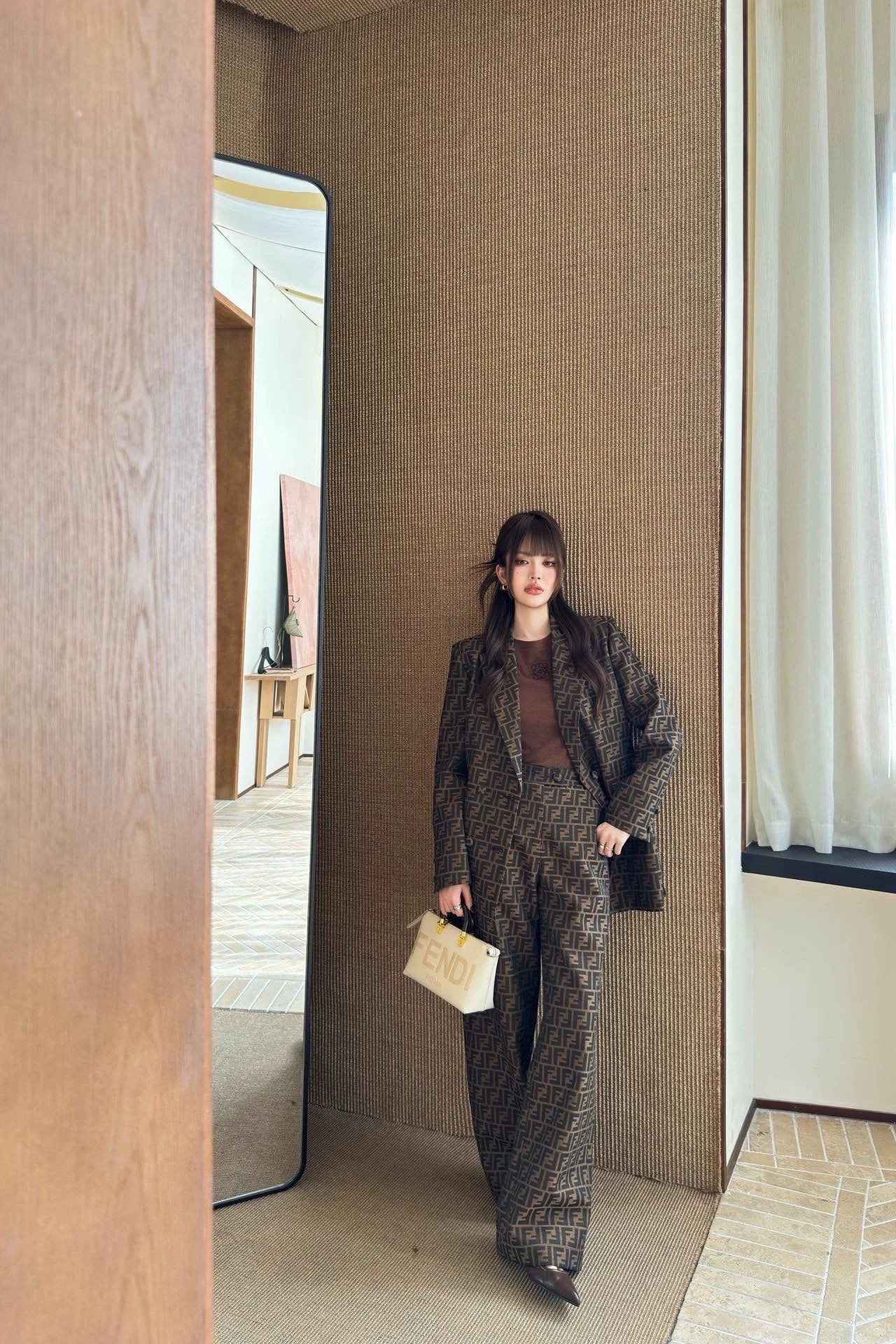 25fw Letter jacquard lapel suit jacket