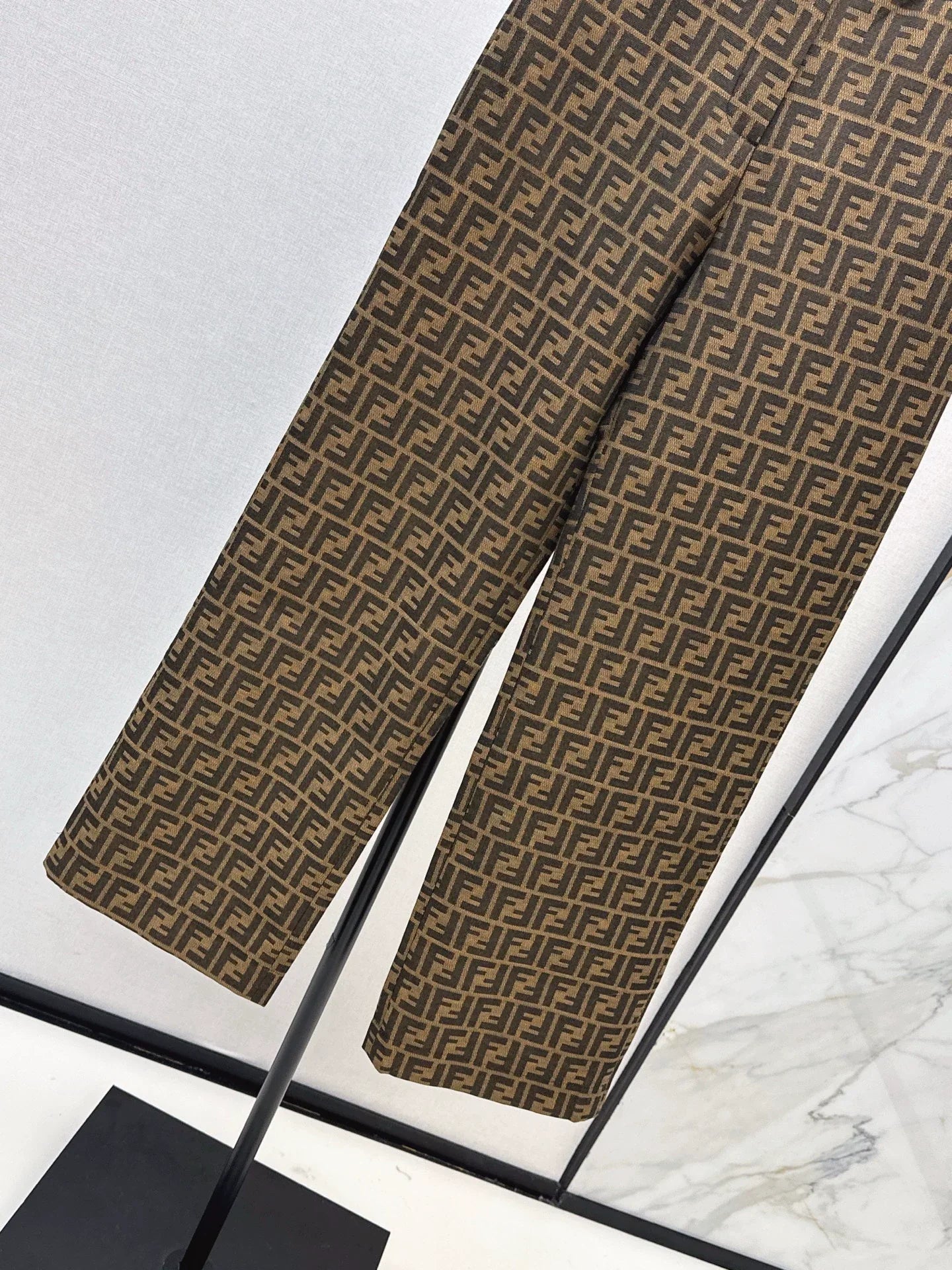 25fw Alphabet Jacquard High Waist Wide Leg Pants
