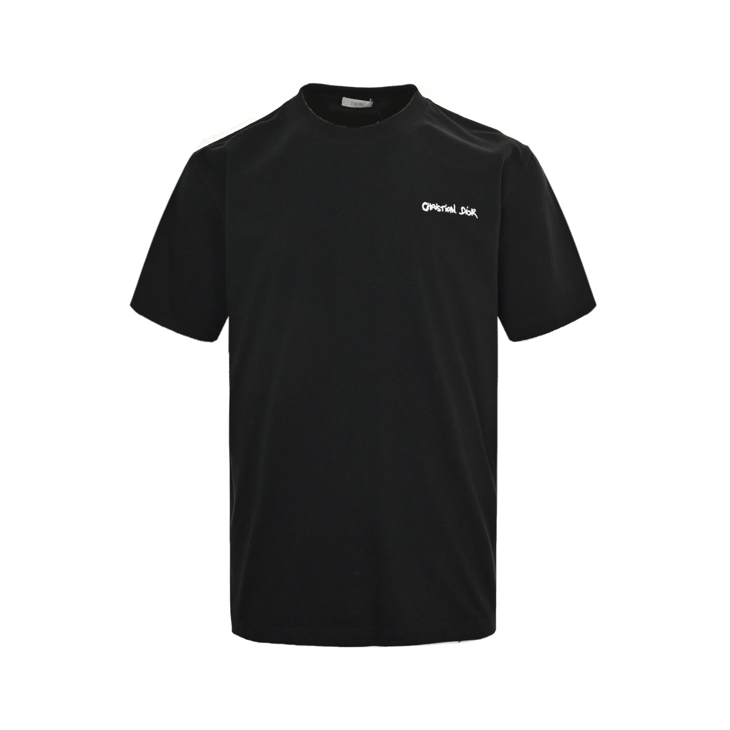 cursive signature embroidered lettering short sleeves