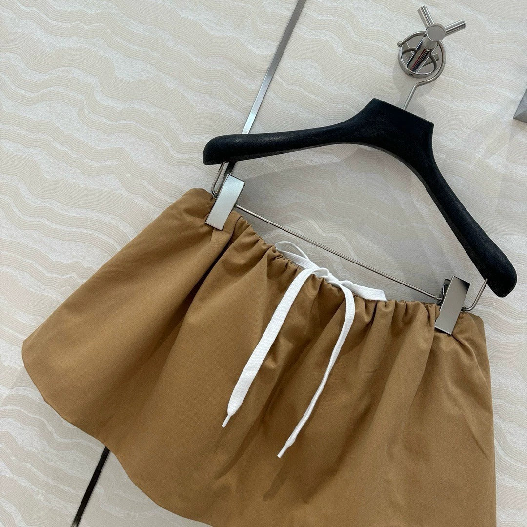Double-layer flower bud puffy miniskirt