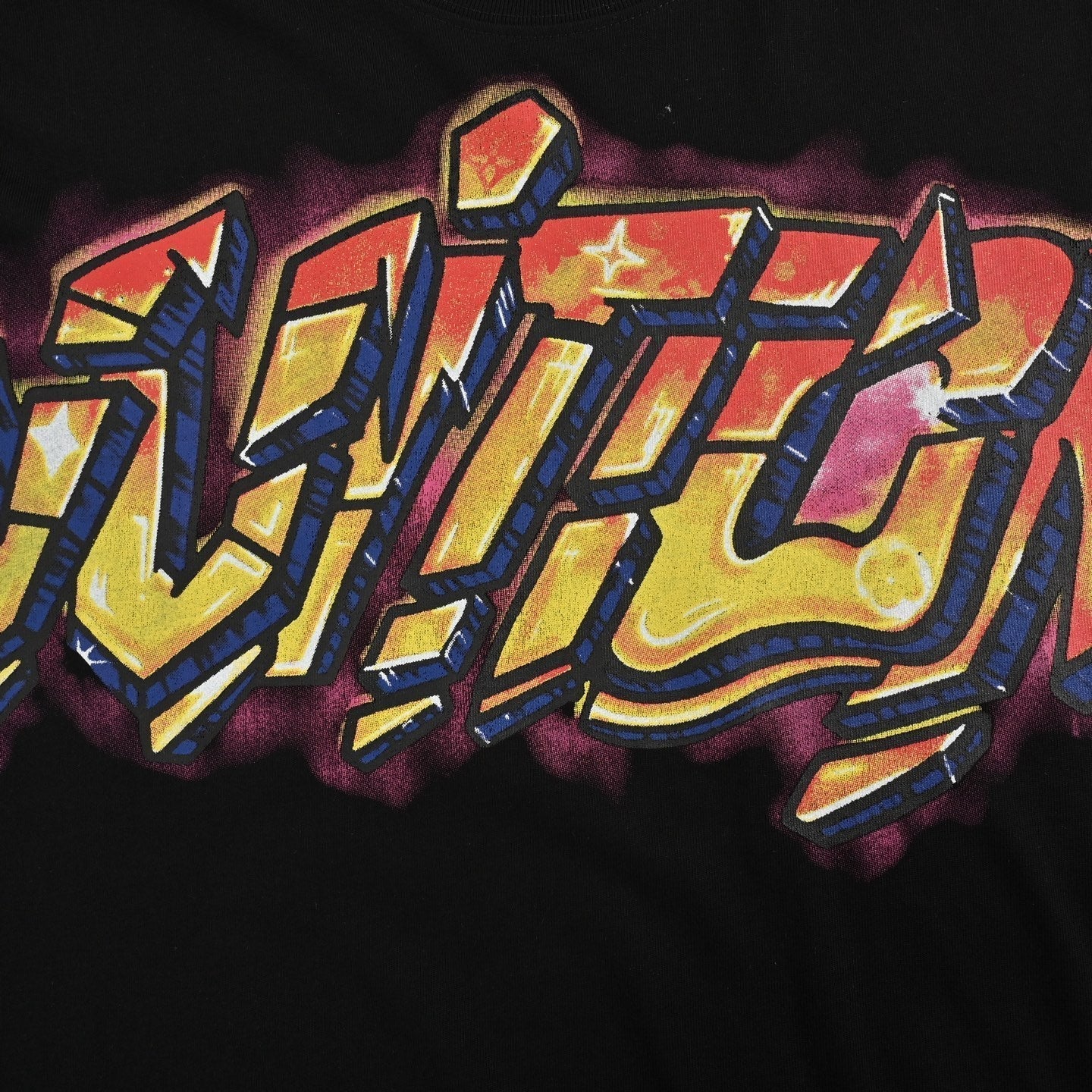 comic cartoon flame letter print short sleeves