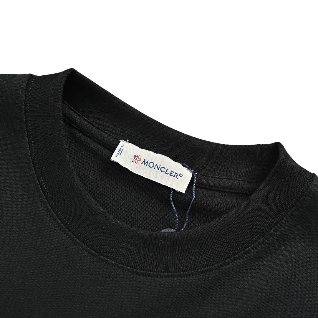 flocked letter logo printed short sleeves