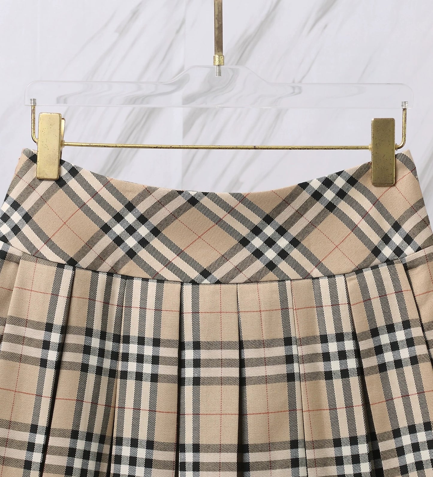 25ss Classic plaid short skirt summer pleated skirt