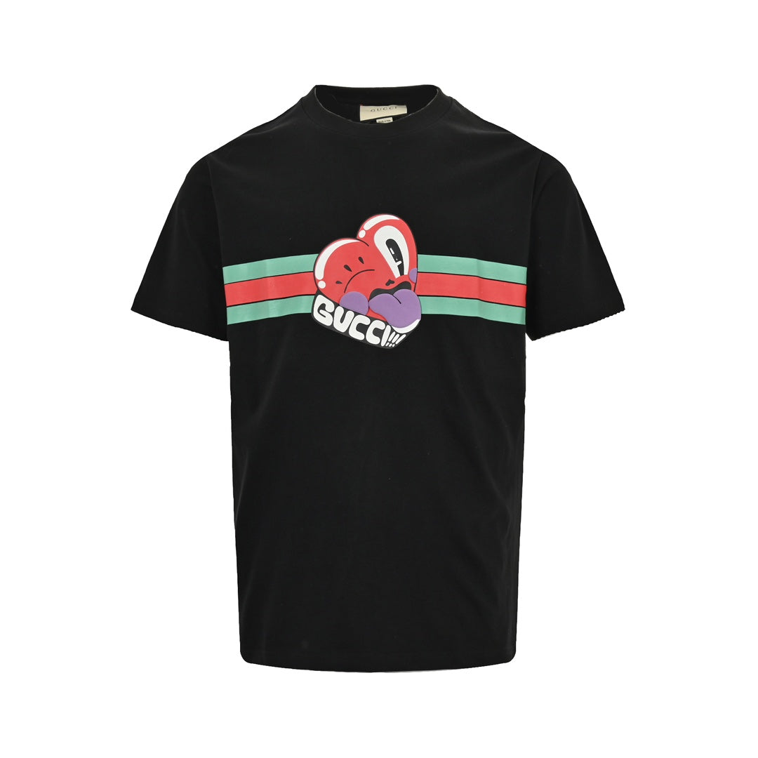 Love tongue foam printed short sleeves