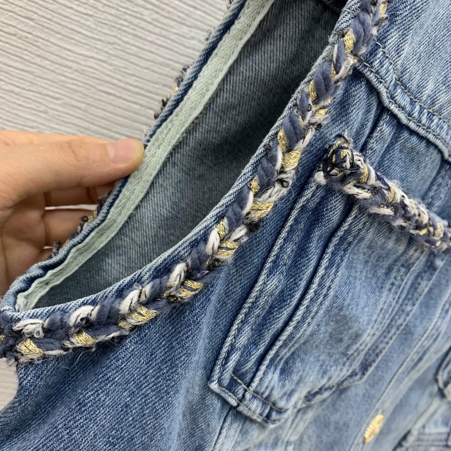 25 new denim twist braided suit