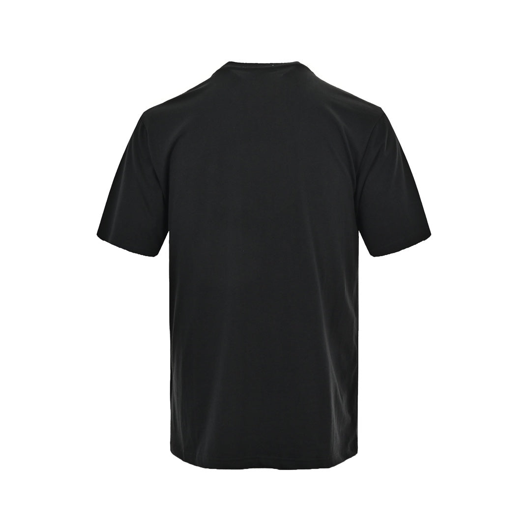 flocked letter logo printed short sleeves