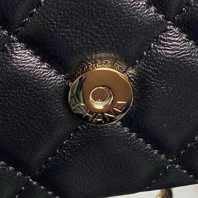 mini black lambskin chain bag