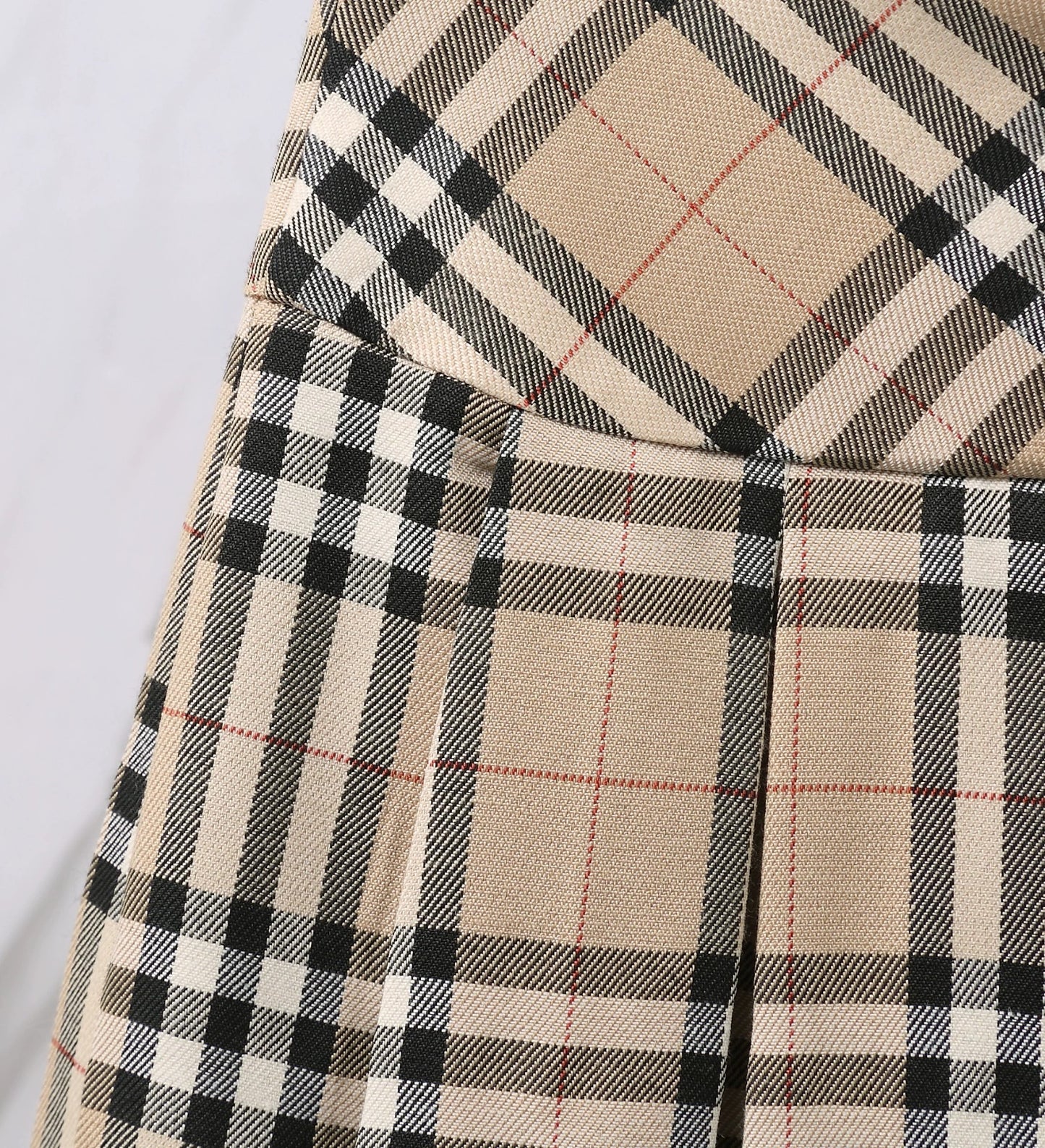 25ss Classic plaid short skirt summer pleated skirt