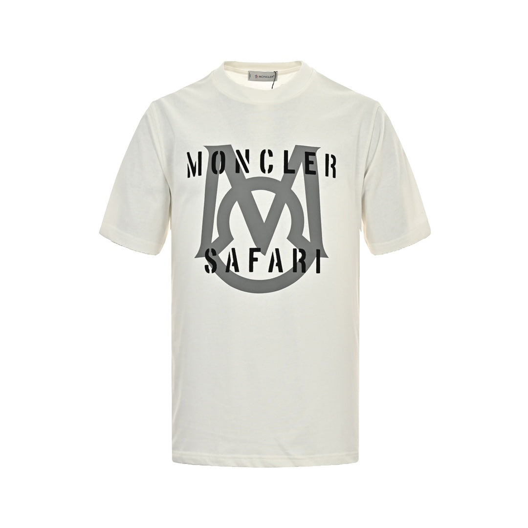 flocked letter logo printed short sleeves