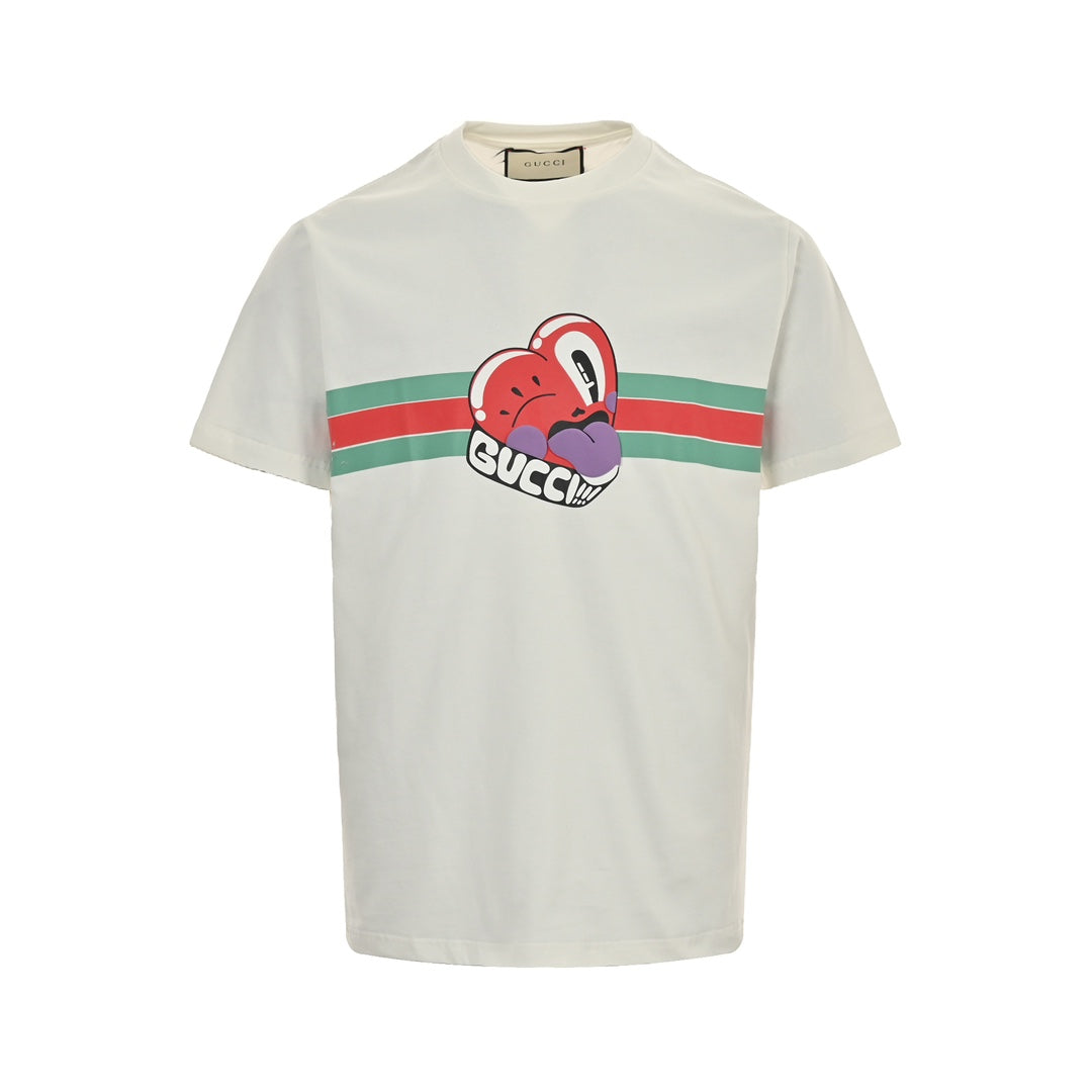 Love tongue foam printed short sleeves