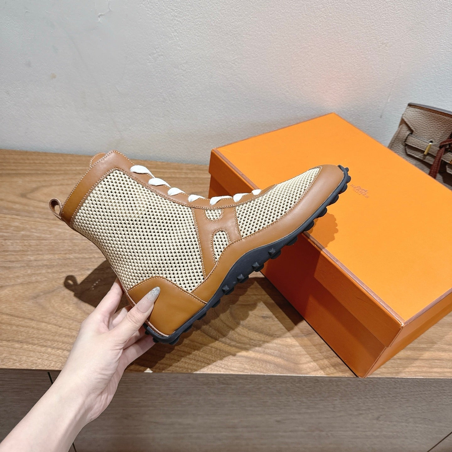 HM 25 Kiatsu Sneaker Brown Mesh Calfskin 329538