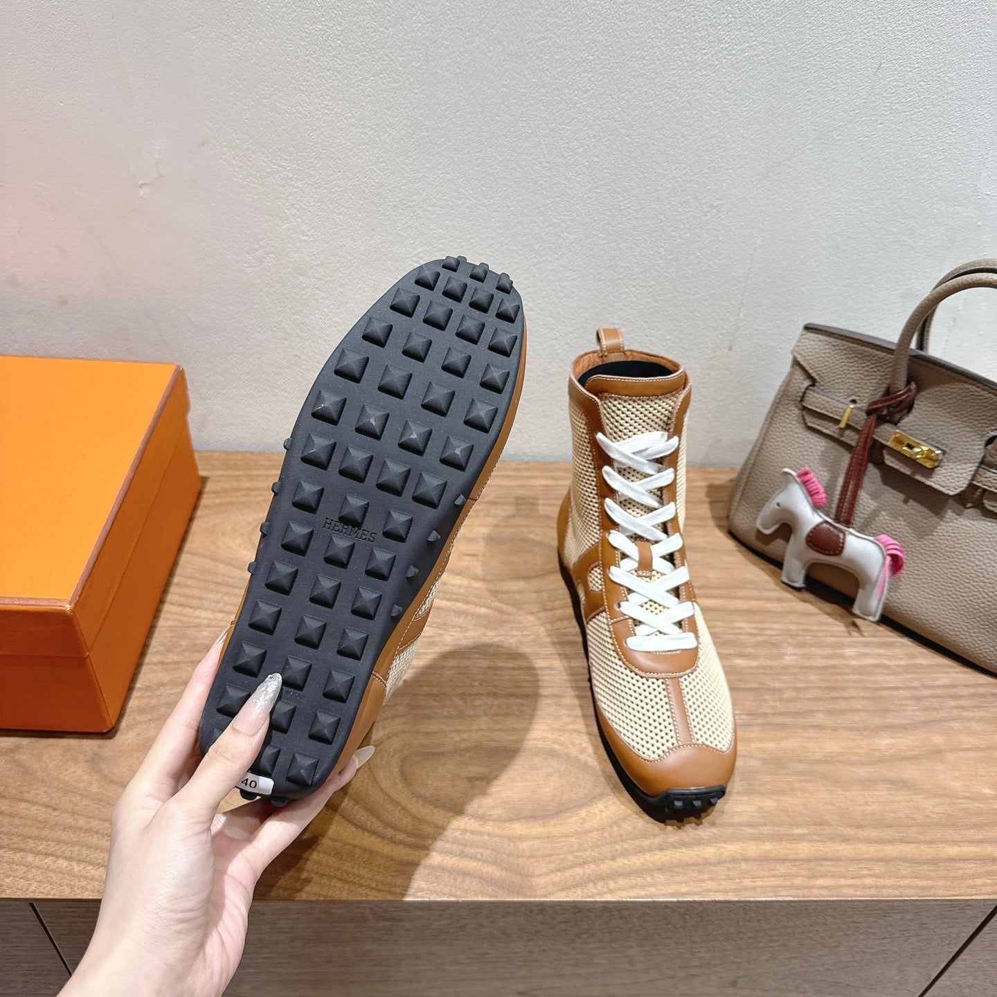 HM 25 Kiatsu Sneaker Brown Mesh Calfskin 329538