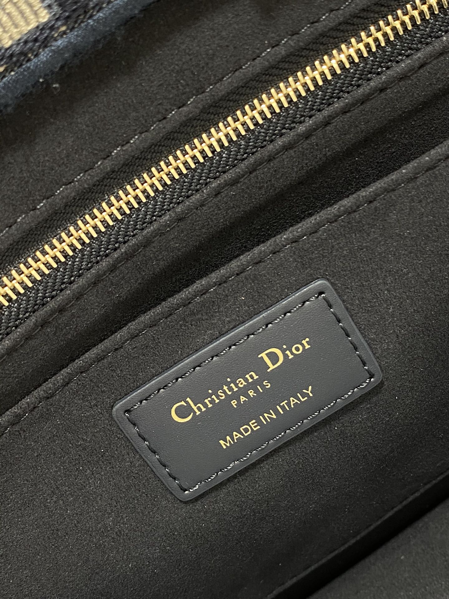 Book Tote Bag Blue Di0r Oblique Embroidery and Calfskin