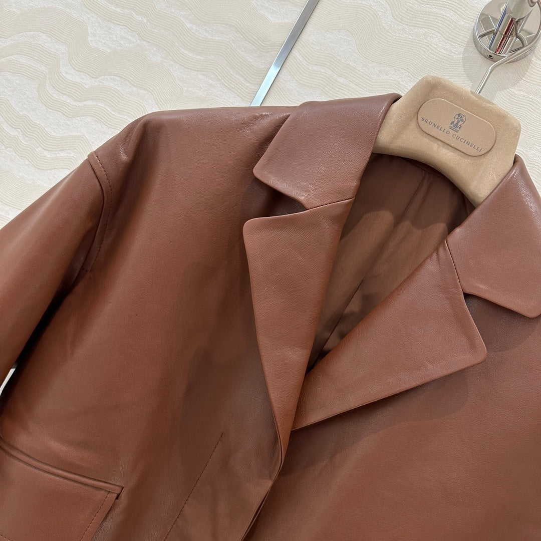 bru 24fw leather jacket