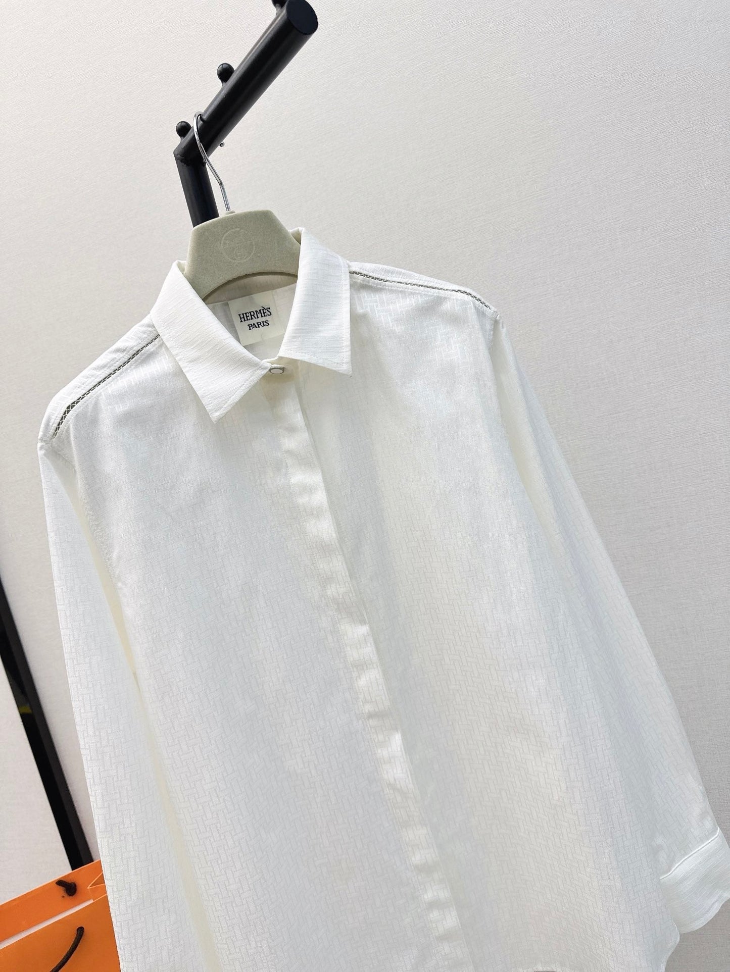 h 25ss jacquard buttons shirt