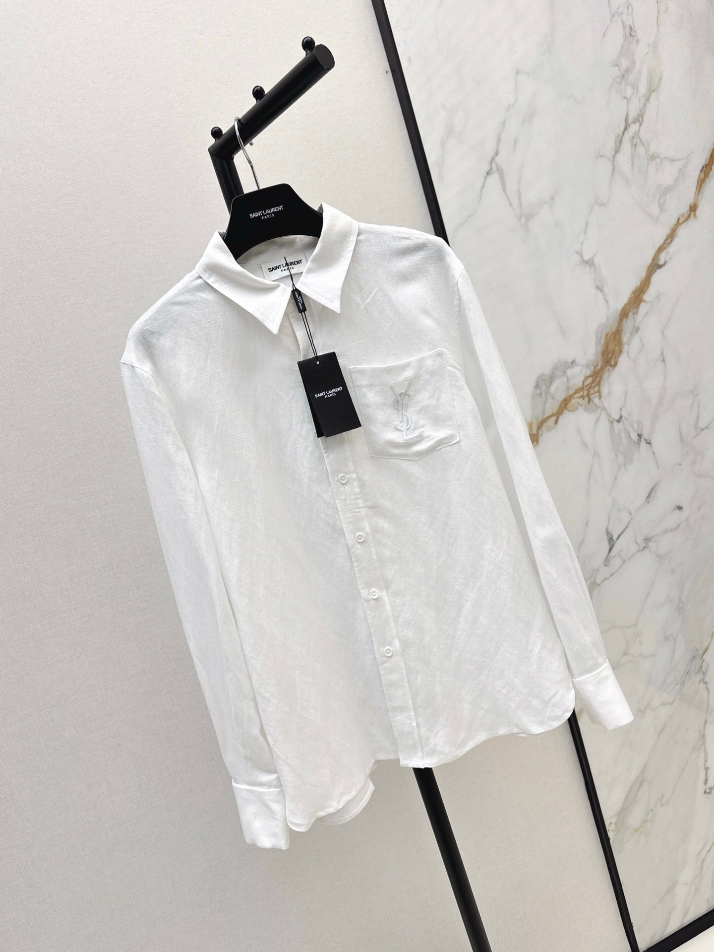 Sa 25ss embroidered linen shirt