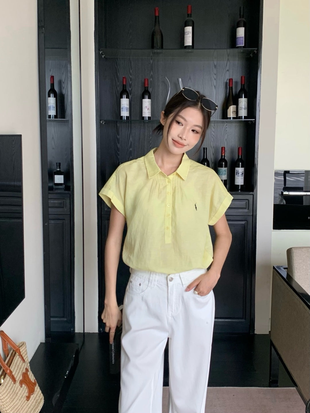 25ss Linen polo shirt