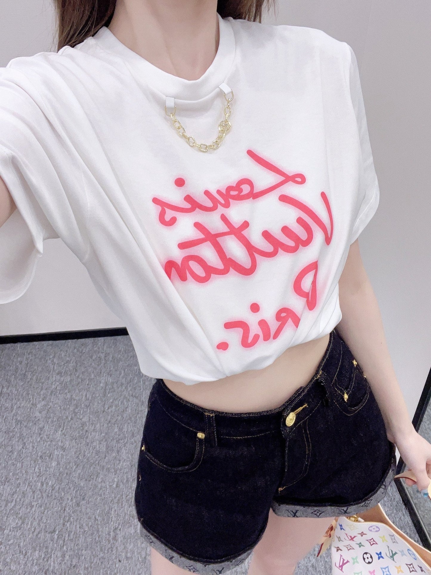 2025 new product Chain round neck print πππ