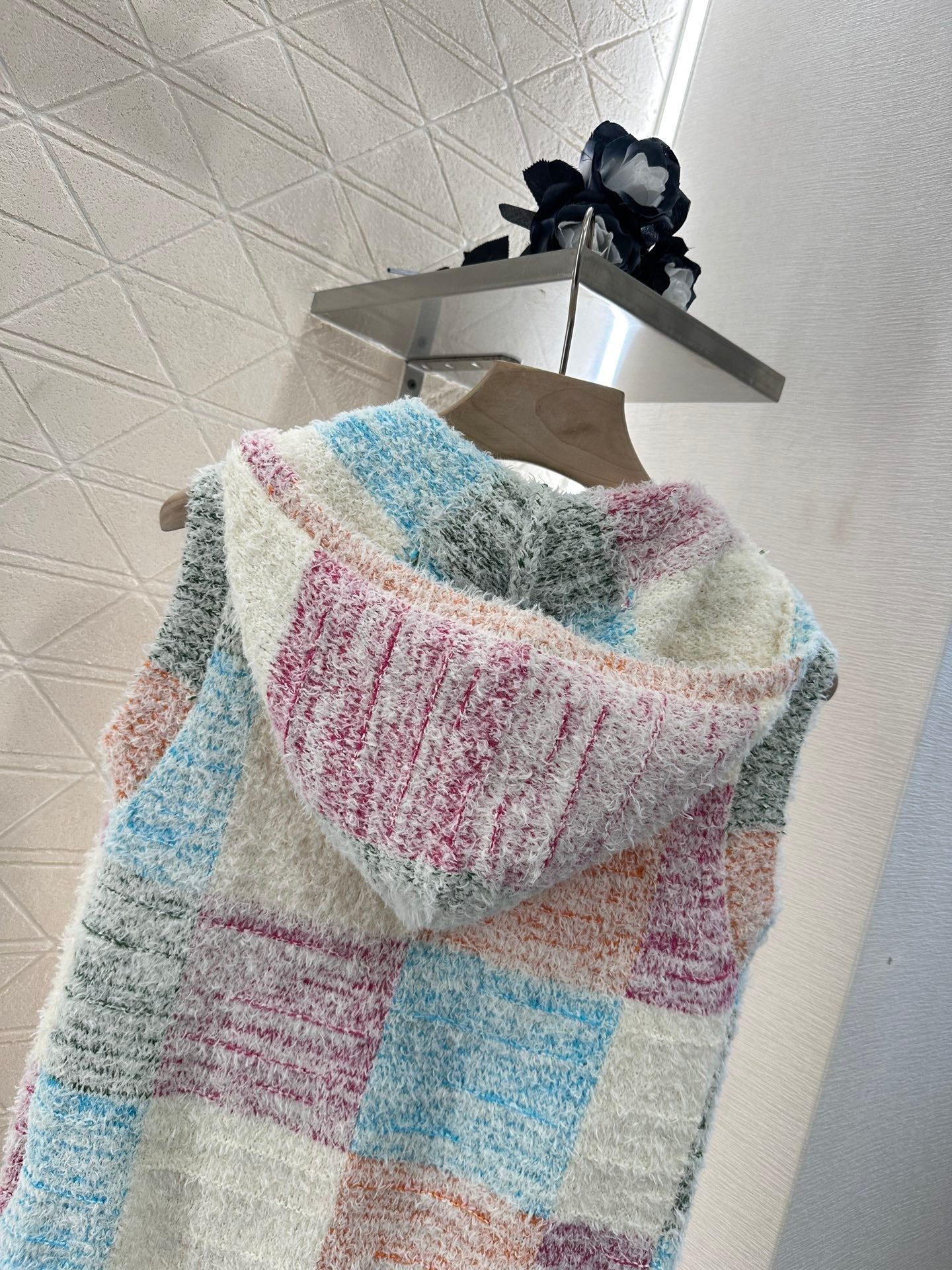 2025 new product Hooded knitted vest