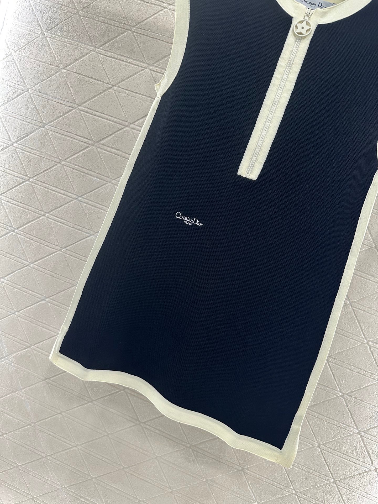 2025 new product Black and white vest dress