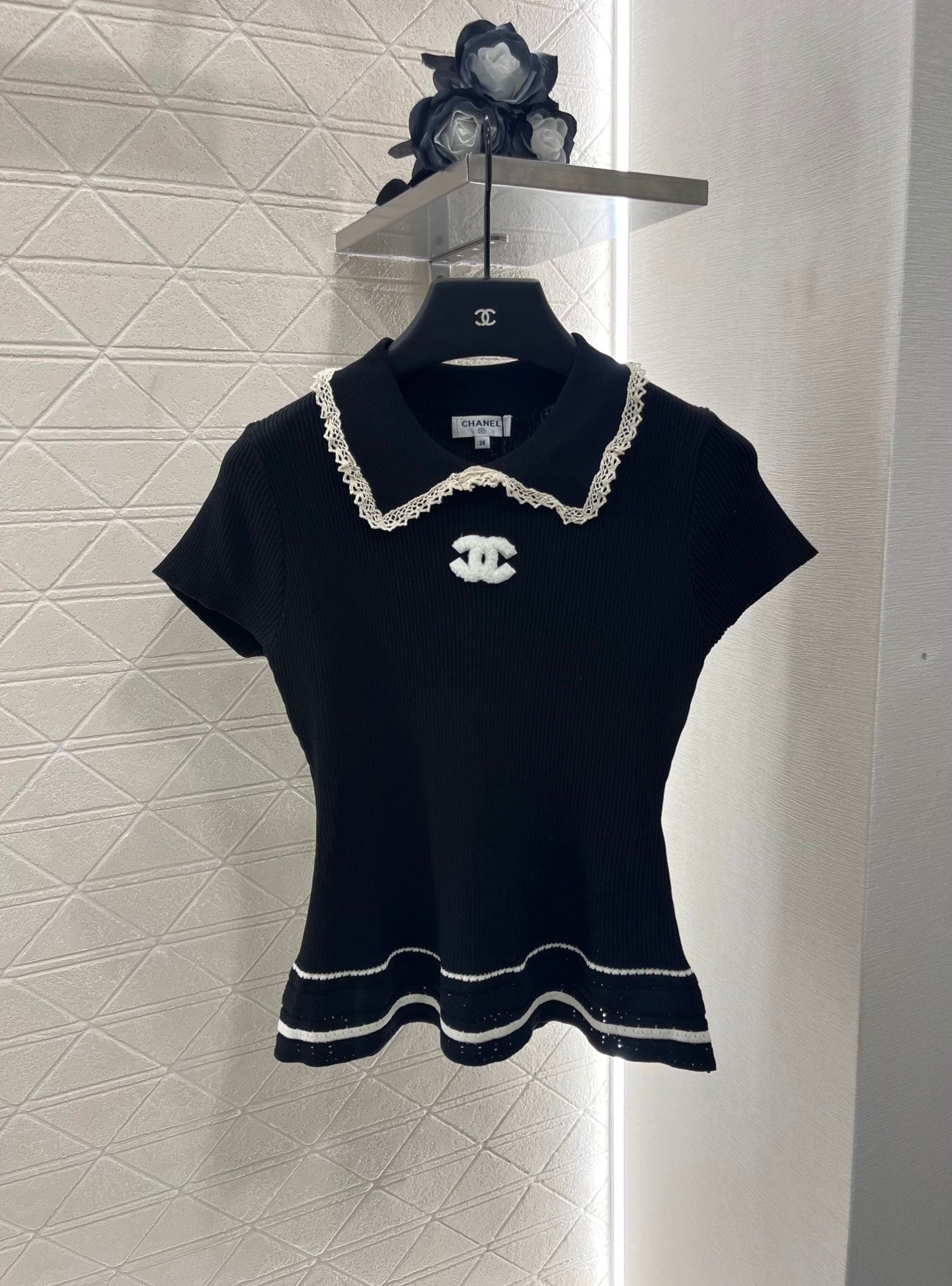 25 new product Hollow knitted short sleeves