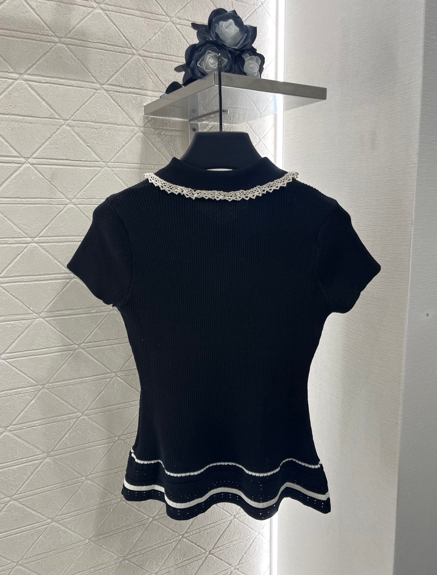 25 new product Hollow knitted short sleeves