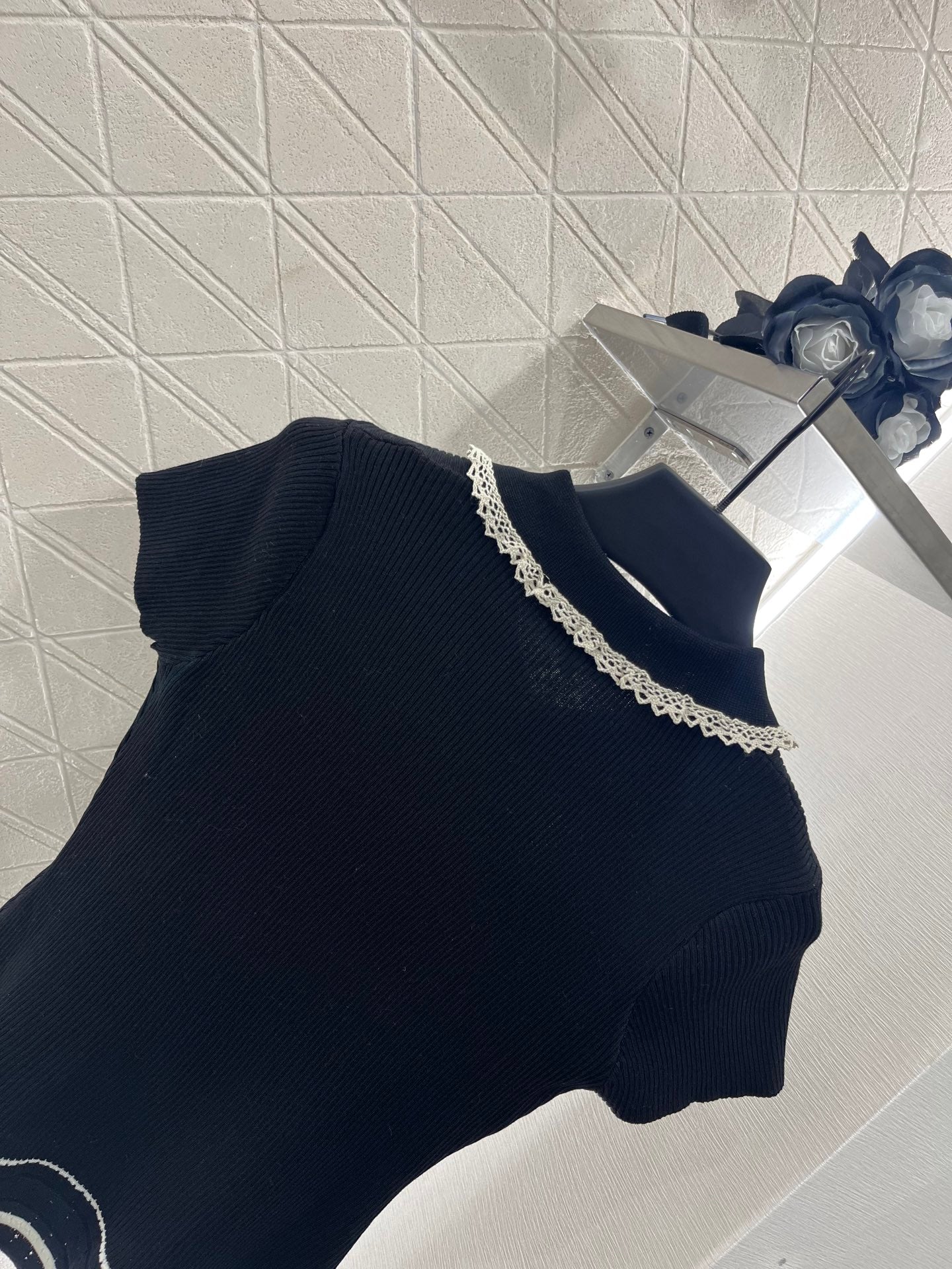 25 new product Hollow knitted short sleeves