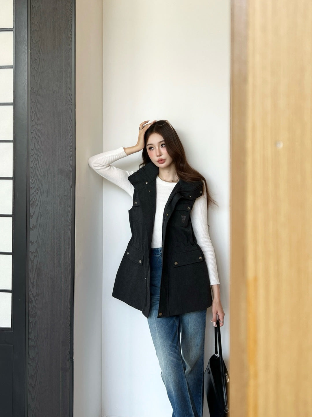 25fw embroidered vest