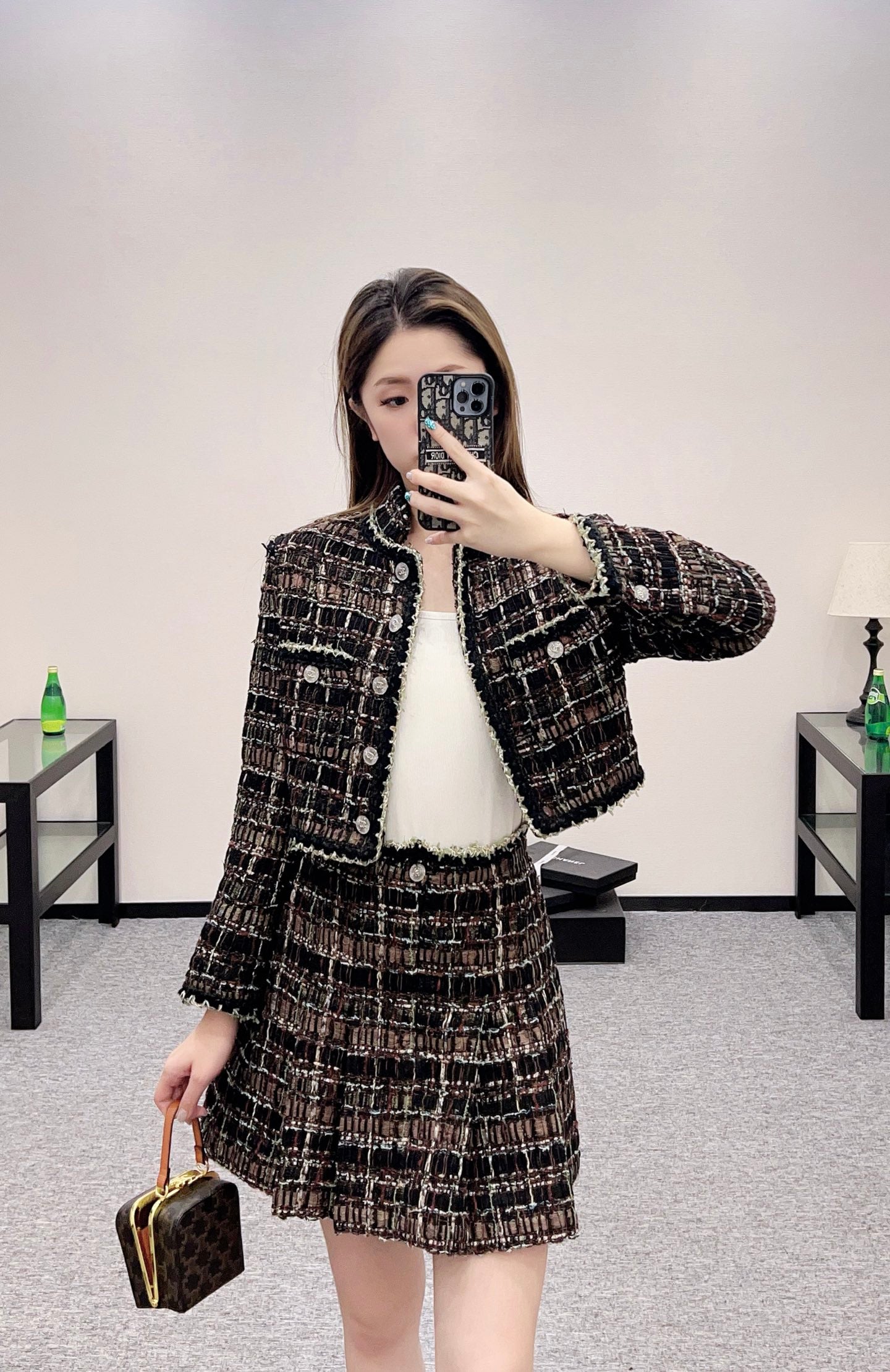 25 New Arrival Woven Jacket and Skirt Set
