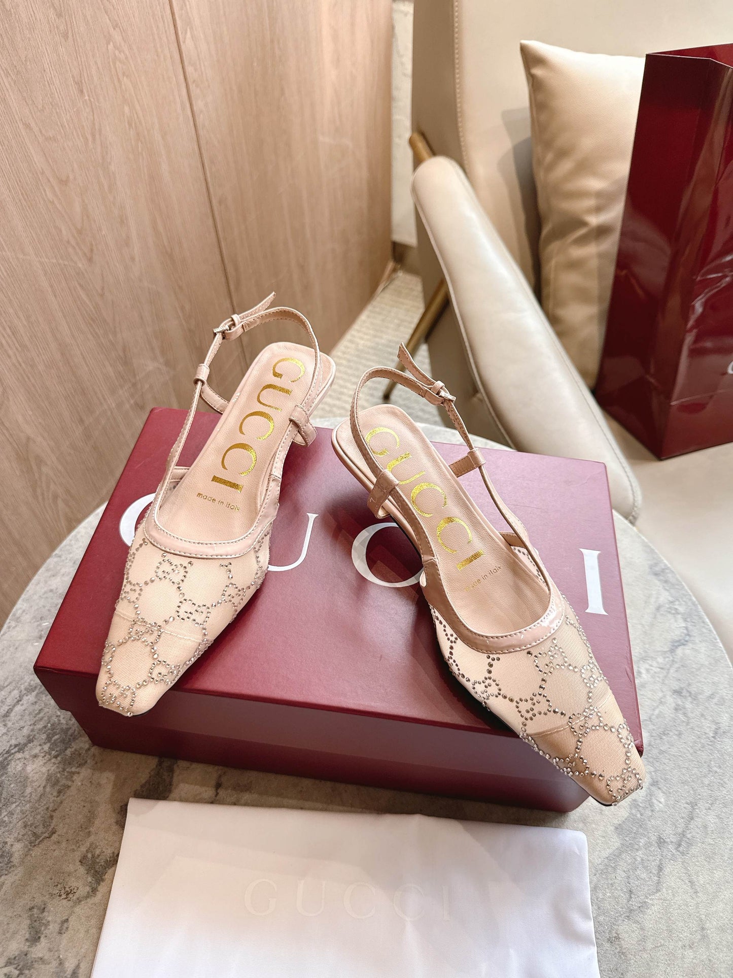 25fw Mesh upper high heels