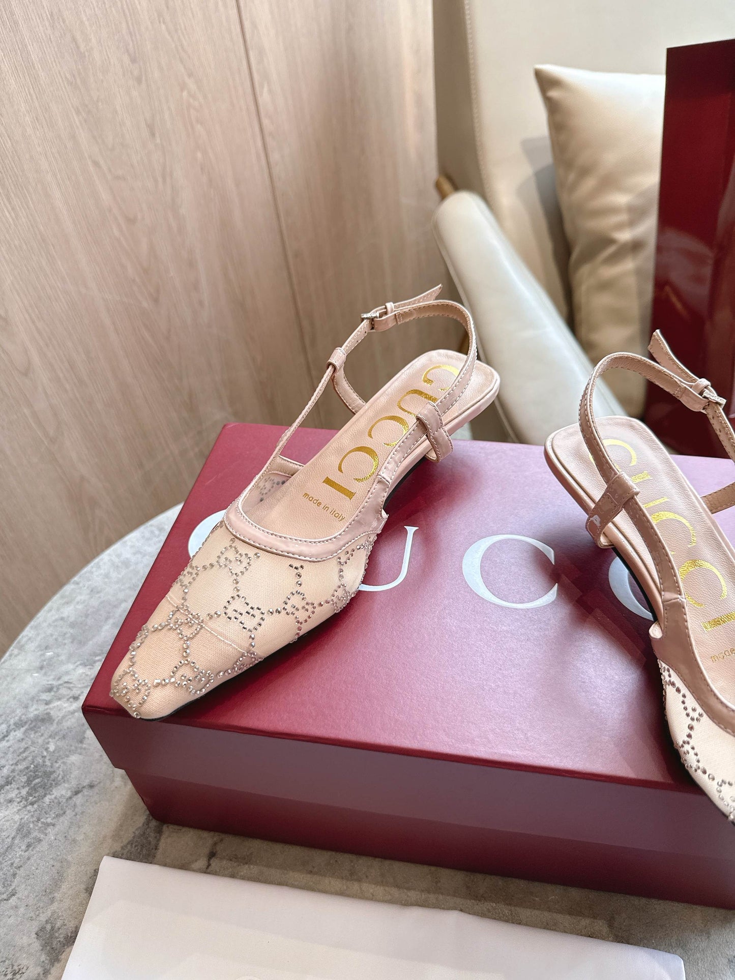 25fw Mesh upper high heels