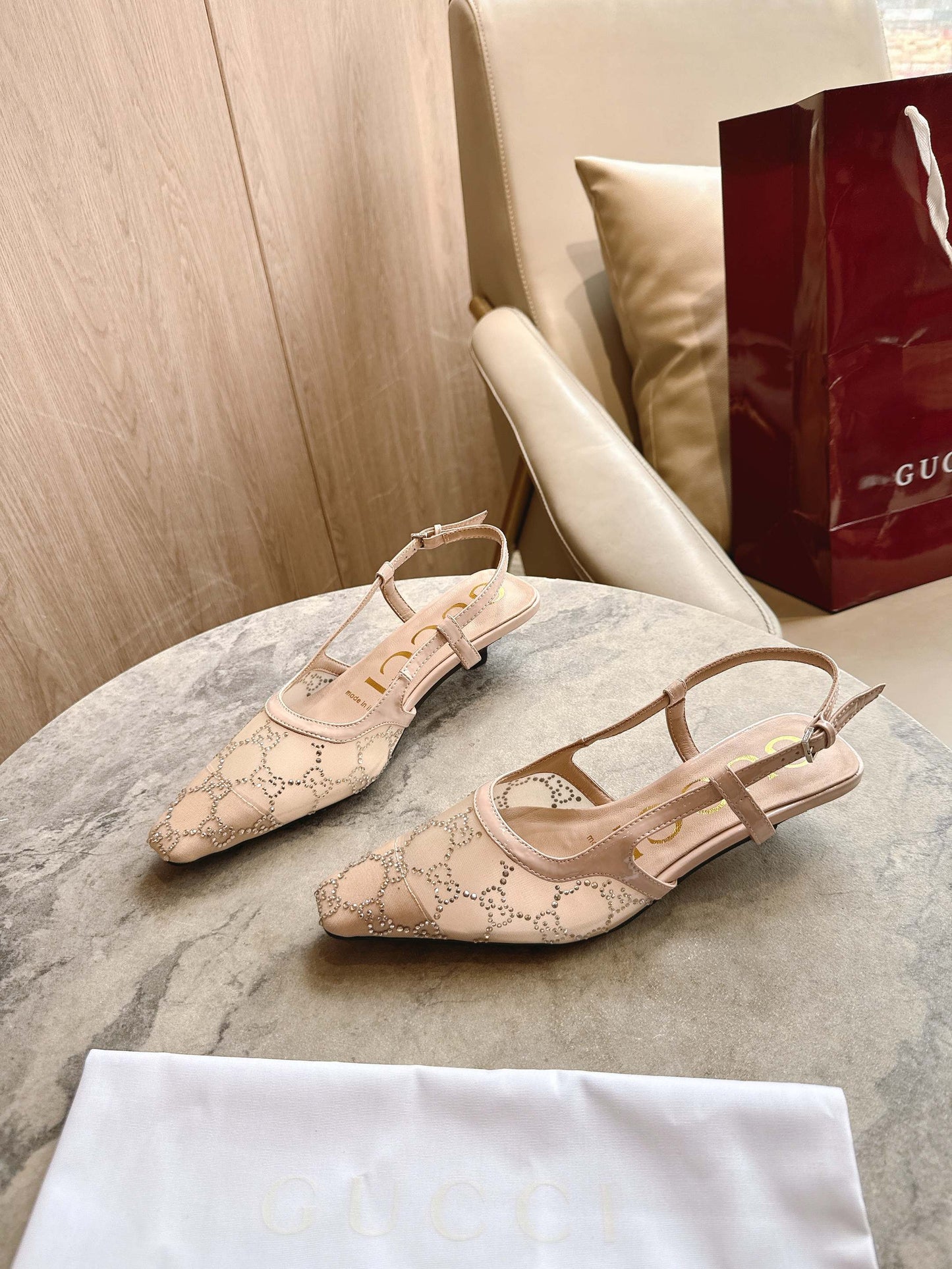 25fw Mesh upper high heels
