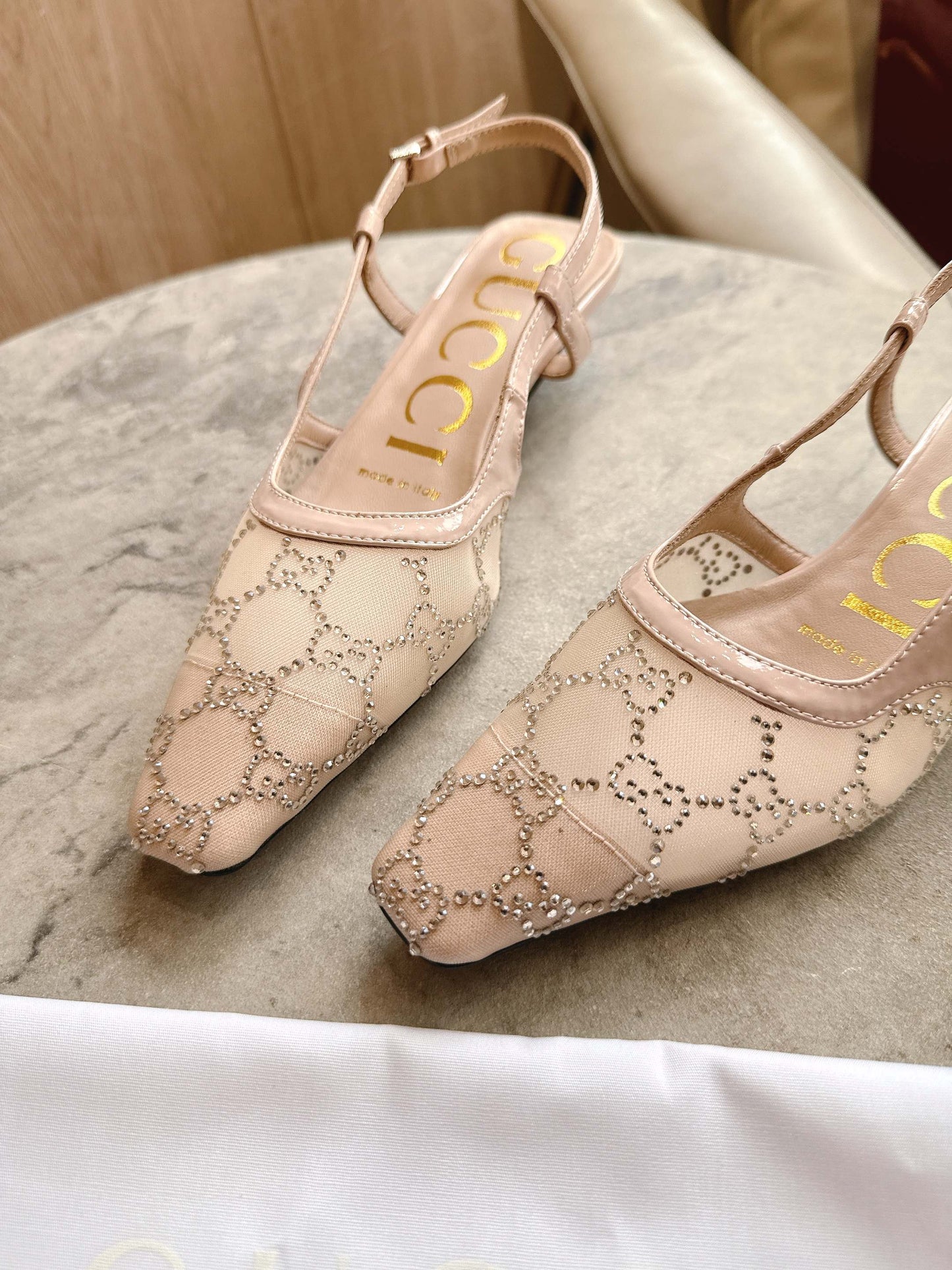 25fw Mesh upper high heels
