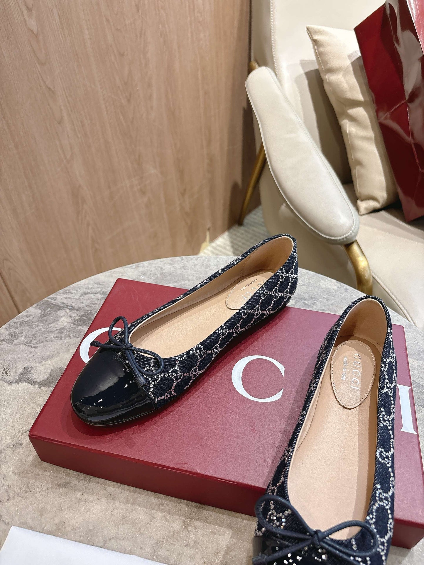 25fw Patent ballet flats