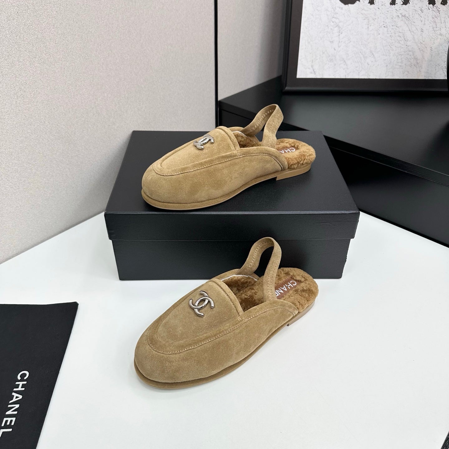 25 Casual suede slippers with fleece lining(KHAKI/BLACK/BROWN/BEIGI)