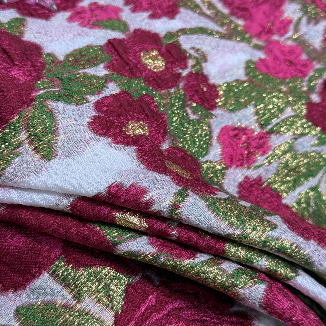 25 new diamond-studded silk jacquard dress