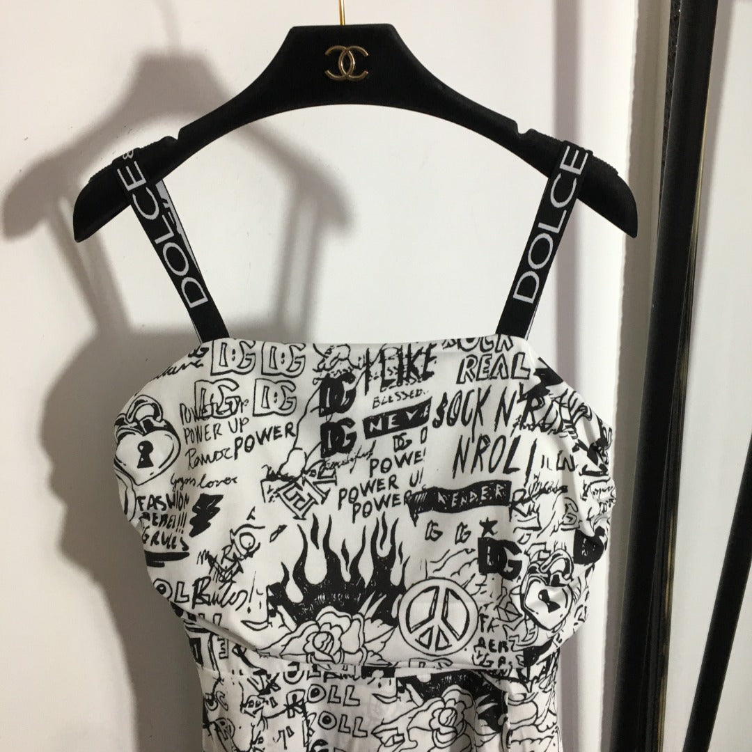 25 New Printed Tube Top Suspender Dress