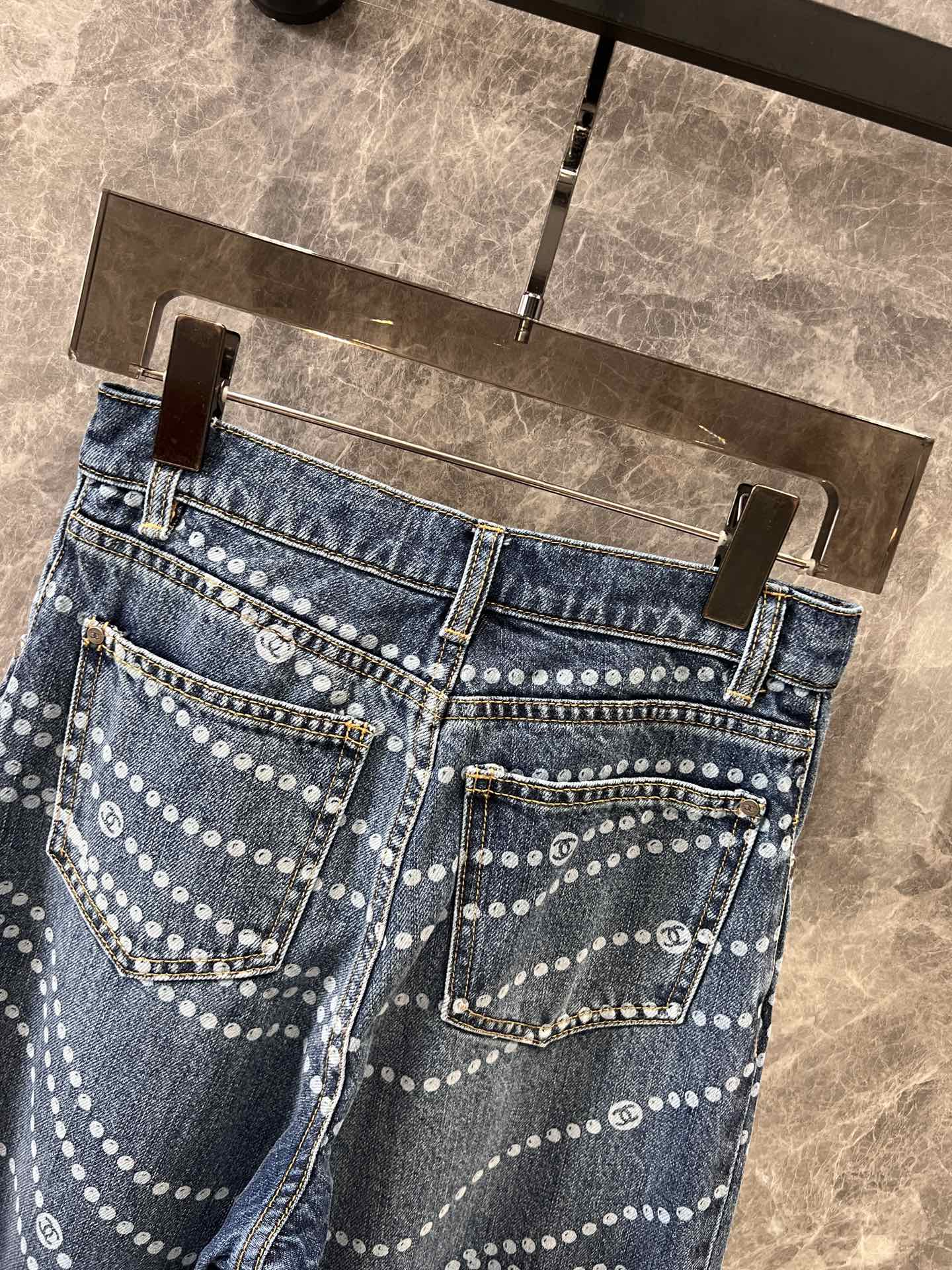 25 new pearl print logo wide-leg jeans
