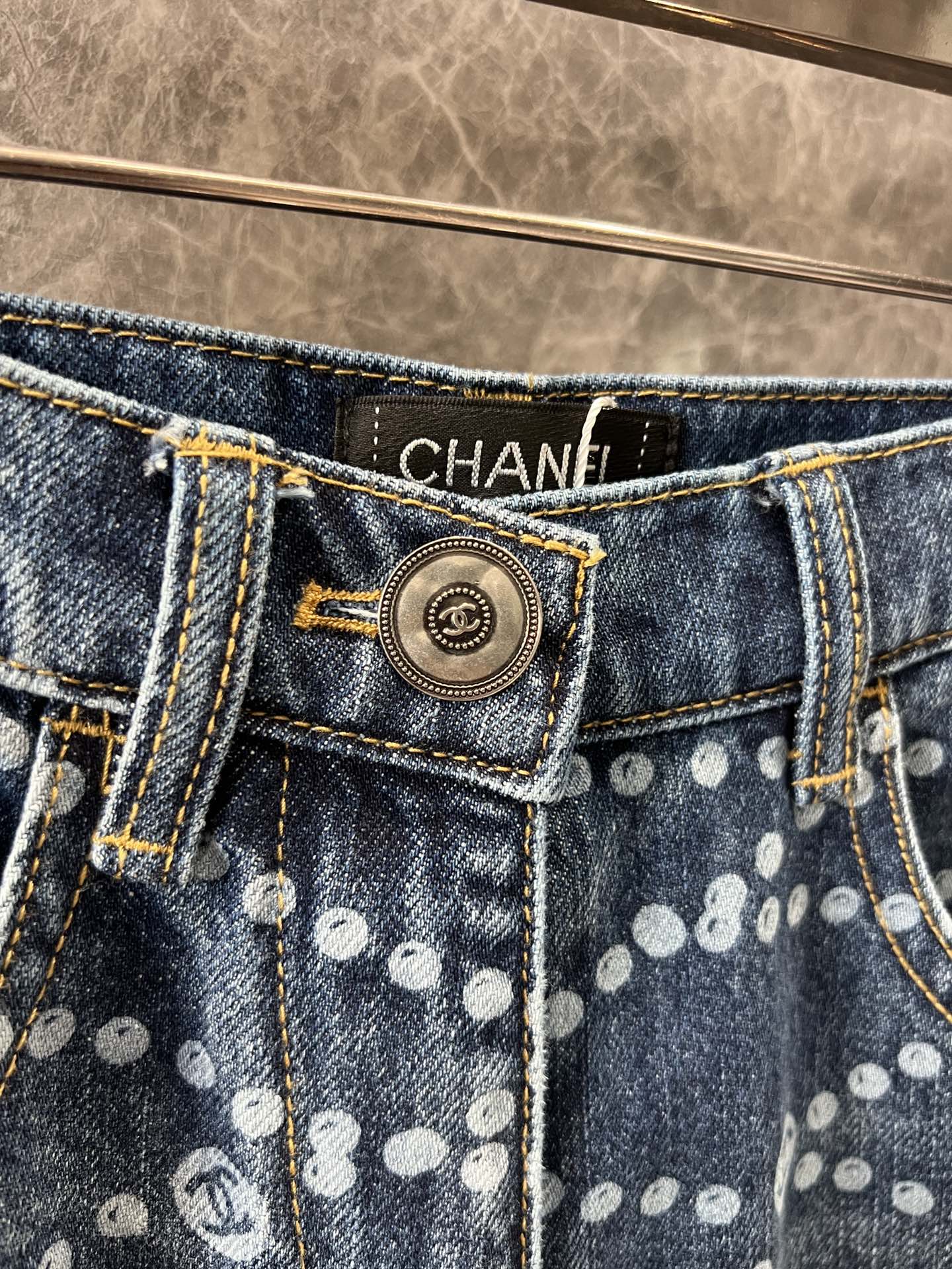 25 new pearl print logo wide-leg jeans
