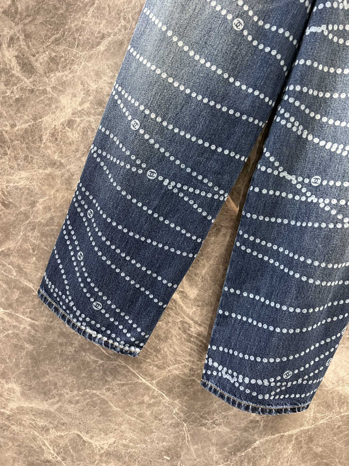 25 new pearl print logo wide-leg jeans