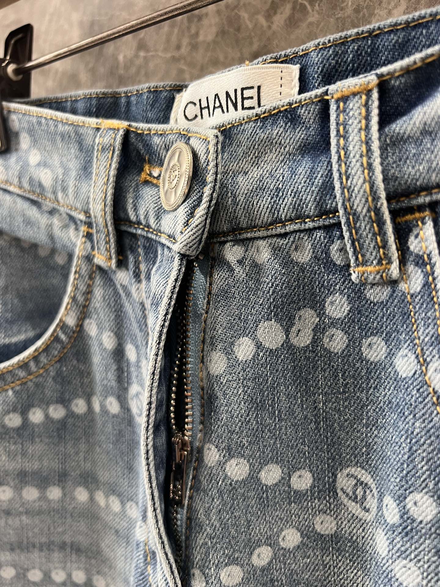 25 new pearl print logo wide-leg jeans
